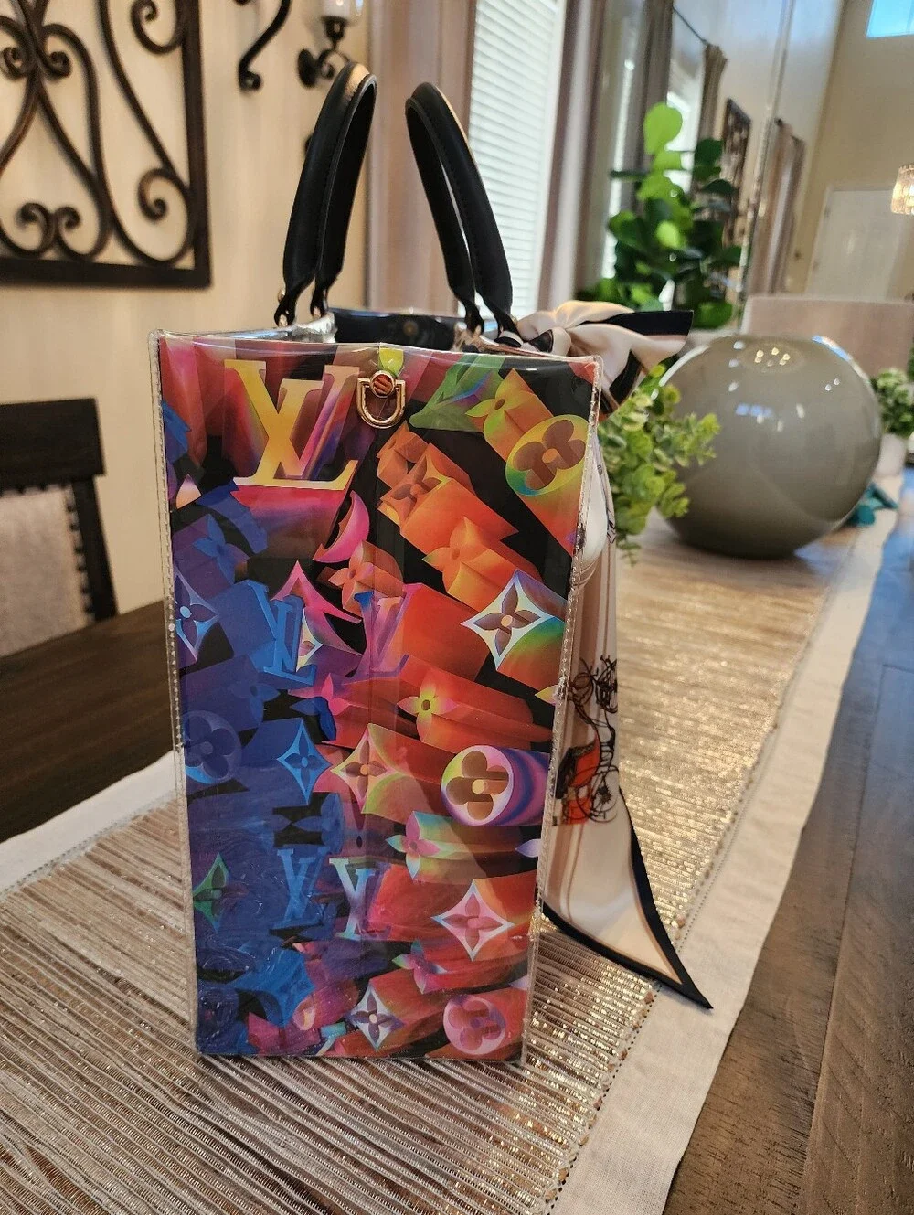 LOUIS VUITTON PRISM GIFT BAG elevated into a durable more functional tote